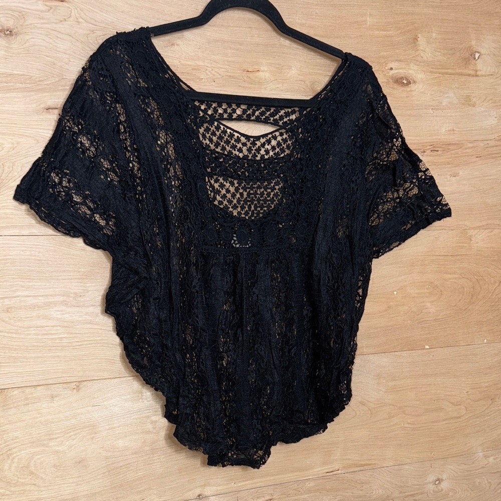 Y2K Black Lace Women's Blouse